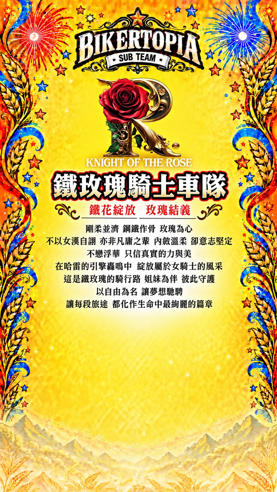 鐵玫瑰騎士車隊，使用2025年團體照